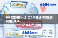 2018亚洲杯小组（2018亚洲杯预选赛中国队成绩）
