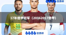 17年德甲冠军（20162017德甲）